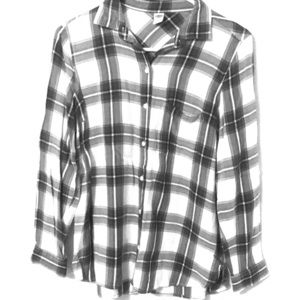 Blue and white flowy flannel